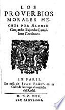 Proverbios Morales hechos por Alonso Guajardo Fajardo, cavallero cordoves