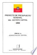 Proyecto de presupuesto general Administracion Central, 1993