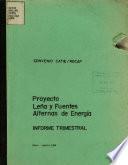 Proyecto Lena y Fuentes Alternas de Energia -INFORME TRIMESTRAL.