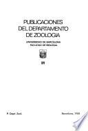 Publicaciones del Departamento de Zoología, Universidad de Barcelona, Facultad de Biología