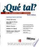 Que tal? an Introductory Course