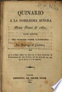 Quinario a la nobilisima señora Beata Juana de Aza