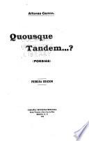 Quousque tandem ... ?