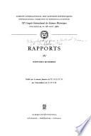 Rapports: Histoire moderne