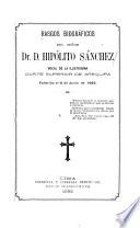 Rasgos biográficos del señor Dr. D. Hipólito Sánchez, vocal de la ilustrísima Corte Superior de Arequipa
