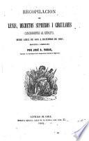 Recopilación de leyes, decretos supremos i circulares concernientes al ejército, desde abril de 1839 a diciembre de 1858