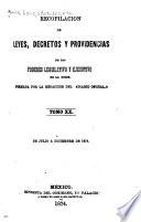 Recopilación de leyes, decretos y providencias de los poderes legislative y ejecutivo de las union