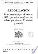 Recopilación de los decretos-leyes dictados en 1932