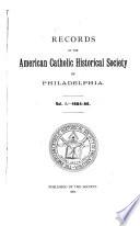 Records of the American Catholic Historical Society of Philadelphia