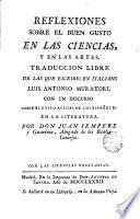 Reflexiones sobre el buen gusto en las ciencias y en las artes