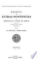 Regesta de letras pontificias del Archivo de la Corona de Aragón