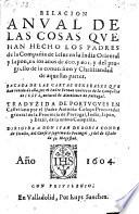 Relacion anual de las cosas que han hecho los padres de la Compania de Jesus en la India Oriental y Japon (etc.)