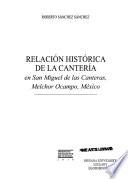 Relación histórica de la cantería en San Miguel de las Canteras, Melchor Ocampo, México