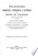 Relaciones geográficas, topográficas e históricas del reino de Valencia hechas en el siglo XVIII