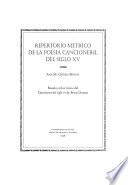 Repertorio métrico de la poesía cancioneril del siglo XV