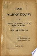 Report [of] Board of Inquiry on the Conduct and Character of the Drainage Works