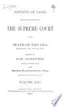Reports of Cases Determined in the Supreme Court of the State of Nevada