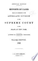 Reports of cases heard and determined in the Appellate Division of the Supreme Court of the State of New York