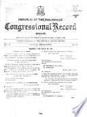 Republic of the Philippines Congressional Record