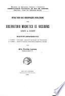 Resultado das observacôes realizadas no Observatorio Magnetico de Vassouras, 1915 a 1923