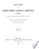 Resultados del Observatorio Nacional Argentino en Córdoba