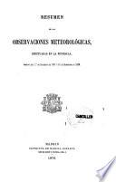Resumen de las observaciones meteorológicas efectuadas en la península y algunas de sus islas adyacentes
