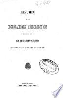 Resumen de las observaciones meteorológicas ...