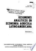 Resumenes analíticos en economía agrícola Latinoamericana