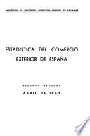 Résumenes Mensuales de la Estadistica del Comercio Exterior de España
