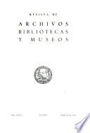 Revista de archivos, bibliotecas y museos