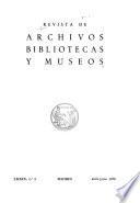 Revista de archivos, bibliotecas y museos