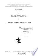 Revista de dialectología y tradiciones populares