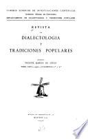 Revista de dialectología y tradiciones populares