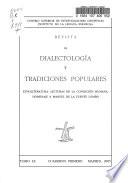 Revista de dialectología y tradiciones populares