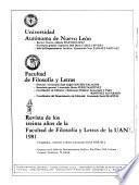 Revista de los treinta años de la Facultad de Filosofía y Letras de la UANL, 1981