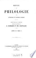 Revue de philologie de littérature et d'histoire anciennes
