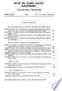 Revue Des Études Sud-est Européennes
