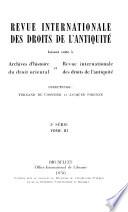Revue internationale des droits de l'antiquité