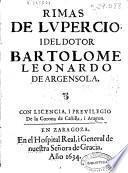 Rimas de Lupercio i del Dotor Bartolome Leonardo de Argensola