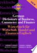 Routledge German Dictionary of Business, Commerce, and Finance