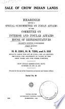 Sale of Crow Indian Lands