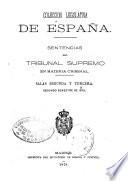 Sentencias del Tribunal Supremo en materia criminal