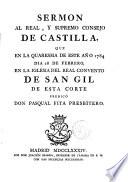Sermón al Real y Supremo Consejo de Castilla que en la Quaresma de 1784 predicó D. Pasqual Fita ... Pbro
