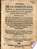 Sermón de la Ida. Concepción de María predicado por D. Juan Benitez Montero
