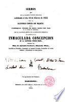 Sermón que en la solemne función por la Ilustre Corte de María en la Parroquia de Santa Maria del Mar de Barcelona predicó el Rdo. D. Antonio Crehuet y Barceló, Pbro. con motivo de la definición dogmática de la Inmaculada Concepción de la Virgen María