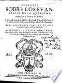 Sermones sobre los Evangelios de la Quaresma