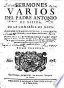 SERMONES VARIOS DEL PADRE ANTONIO DE VIEIRA, DE LA COMPAÑIA DE JESVS