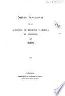 Sesión inaugural de la Academia de Medicina y Cirugía de Valencia en 1870