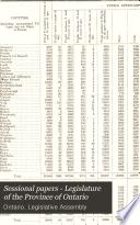 Sessional Papers - Legislature of the Province of Ontario