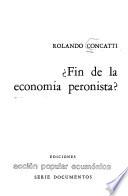 ?Fin de la economía peronista?